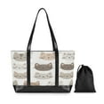 thumbnail image 7 of FORMRS Canvas Laptop Tote Bag for Women with 15.6" Computer Compartments Shoulder Handbag, Light Gray Cat Pattern, 7 of 7