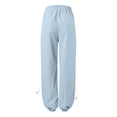 thumbnail image 3 of Gibobby Pantalones cargo para mujer 2023 Pantalones casuales de pierna recta con múltiples bolsillos y corbata relajada para mujeres europeas y(Azul,XL), 3 of 4