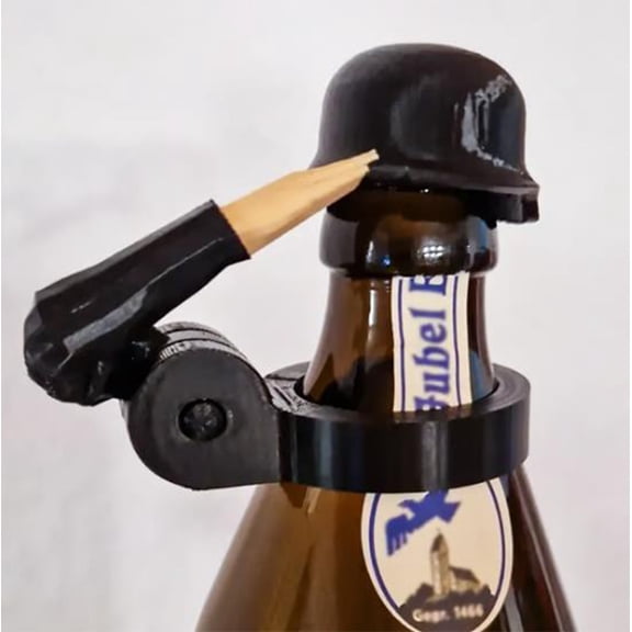 Soldier Salutation Beer Bottle Helmet, Beer Bottle Cap, Reusable Steel Helmet Bottle Stopper for Beer, Soda, Water Bottles