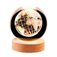 thumbnail image 2 of LED 3D Glass Ball Night Light 2.4 "Decoración Ornamento Lámpara de mesa Esfera Lámparas para aniversario, acción de gracias, cumpleaños, dormitorio, EstiloF Yinane Luz de noche, 2 of 8