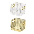 thumbnail image 1 of 2 soportes de maquillaje cesta caja de almacenamiento bandeja soporte organizador transparente dorado Oro transparente Yuyangstore titular de maquillaje, 1 of 8