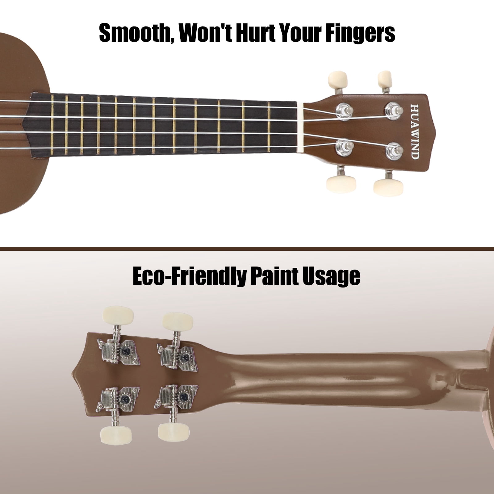 HUAWIND Ukulele, 21 inch Soprano Ukulele For Kid Beginners, Hawaii Ukelele Four String Wood Uke