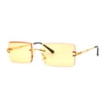 thumbnail image 2 of 90s Classic OG Rapper Rimless Pop Color Lens Sunglasses Gold Orange, 2 of 4