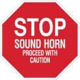 thumbnail image 4 of Brady Worldwide B2249517 124507 Stop Sound Horn Proceed with Caution Sign - Polystyrene 18 x 18 in. - White & Red, 4 of 4