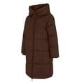 thumbnail image 4 of Niaviben Puffer Jacket Womens with Hood Women's Thickened Down Jacket Long Puffer Coat Women Jackets for Women Trendy Winter Coat for Women Shirts for Women Dressy Casual Women's Jacket Coffee L, 4 of 5