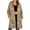 Khaki, variant on Rain Jacket Women Waterproof Hooded Long Sleeve Nylon Raincoat Lightweight Mid Length Outerwear with Packable Hood for Travel Camping Everyday Wear