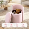 thumbnail image 6 of COOLHUT Vanity Chair, Upholstered Vanity Stool with Storage, Velvet Swivel Accent Chair, No Assembly Small Accent Stool, Makeup Chair for Bedroom, Living Room and Dressing Area, Pink, 6 of 13