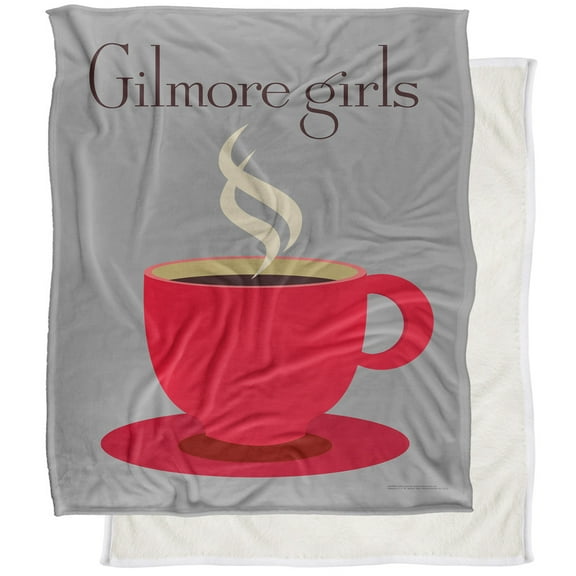 Gilmore Girls Coffee Cup Logo Silky Touch Sherpa Back Super Soft Throw Blanket