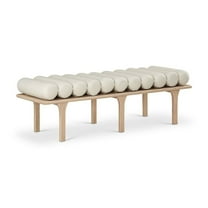 Meridian Furniture Landon Cream Vegan Leather Bench