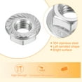 thumbnail image 4 of Uxcell Flange Left Hand Nuts, M8x1.25mm 304 Stainless Steel Serrated Flange Left Hand Reverse Nuts, Silver 5pack, 4 of 6
