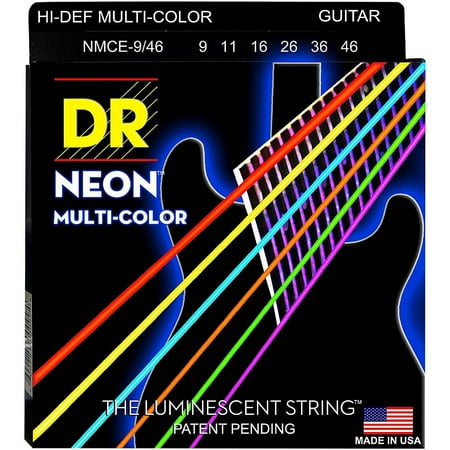 DR Strings Hi-Def NEON Multi-Color Coated Light N' Heavy Electric Guitar Strings