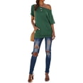 thumbnail image 7 of ZXSXSY Women Boat Neck Kangaroo Pocket Short Sleeve Solid Color Top, 7 of 7