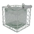 thumbnail image 1 of Square Glass Jar in Wire Basket, Brown - Medium, 1 of 1