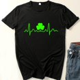 thumbnail image 2 of Pompotops Mode Femme Décontracté Col Rond T-Shirt Imprimé Fête de la Saint-Patrick Manches Courtes Ample Blouse, 2 of 3