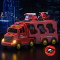 thumbnail image 6 of Darzheoy Fire Truck Toys for 1-6 Years Old Boys Toddlers, 5 in 1 Carrier Trucks Cars Toys for Toddler Boy Girl Birthday, Cars Friction Power Toys with Light Sound, 6 of 9