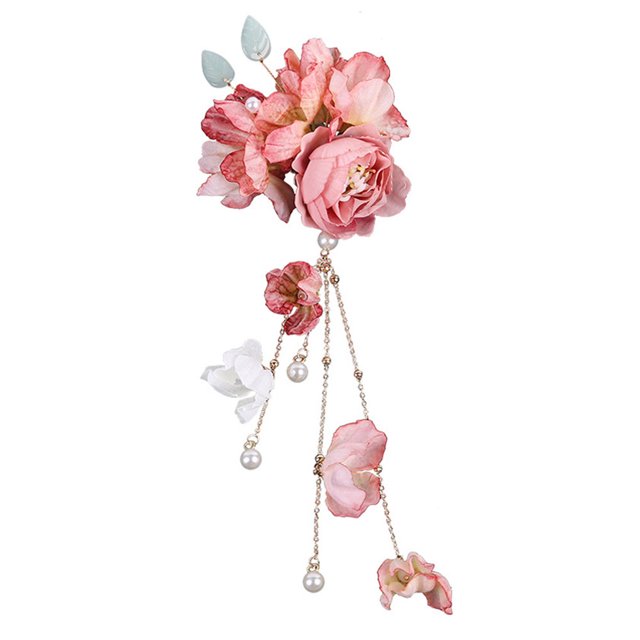 Broche de flores para el pelo, broche de bailarina con forma de pin up, broches para el pelo para mujer, accesorios florales con perlas, adornos vintage