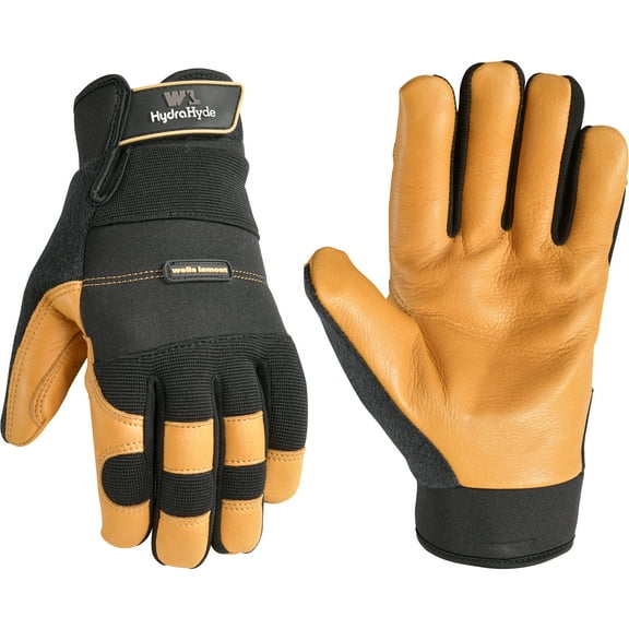 Wells Lamont Men's Hydrahyde Black Leather Hybrid Work Gloves