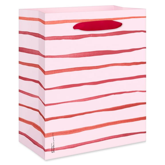 American Greetings 6.5 in. Valentine's Day Small Gift Bag, Striped Design (1-Count)