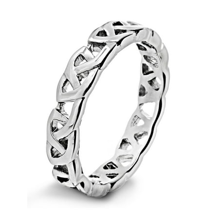 Stainless Steel Celtic Knot - Stainless Steel High Polished Celtic Knot Eternity Ring (4mm)