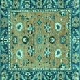 thumbnail image 1 of Ahgly Company Indoor Square Oriental Turquoise Blue Traditional Area Rugs, 8' Square, 1 of 4