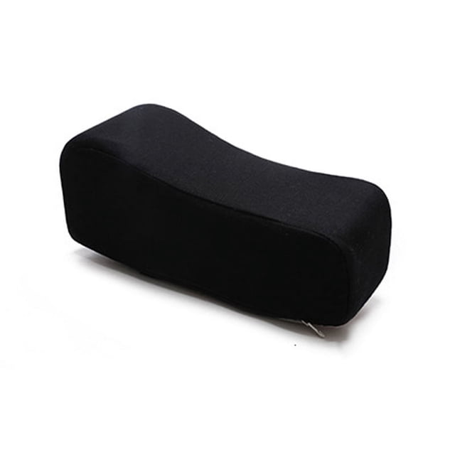 Almohadillas ergonómicas para reposabrazos de silla gamer, cojines para codos, modelo curvo para computadora, silla de ruedas, algodón negro, parte delantera 10 cm, trasera 7 cm.