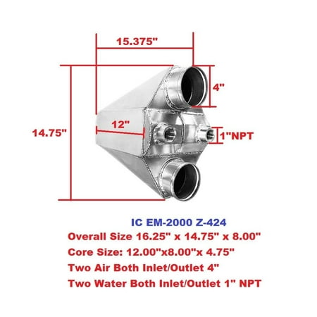 Aluminum Universal Turbo WATER-TO-AIR Intercooler 4