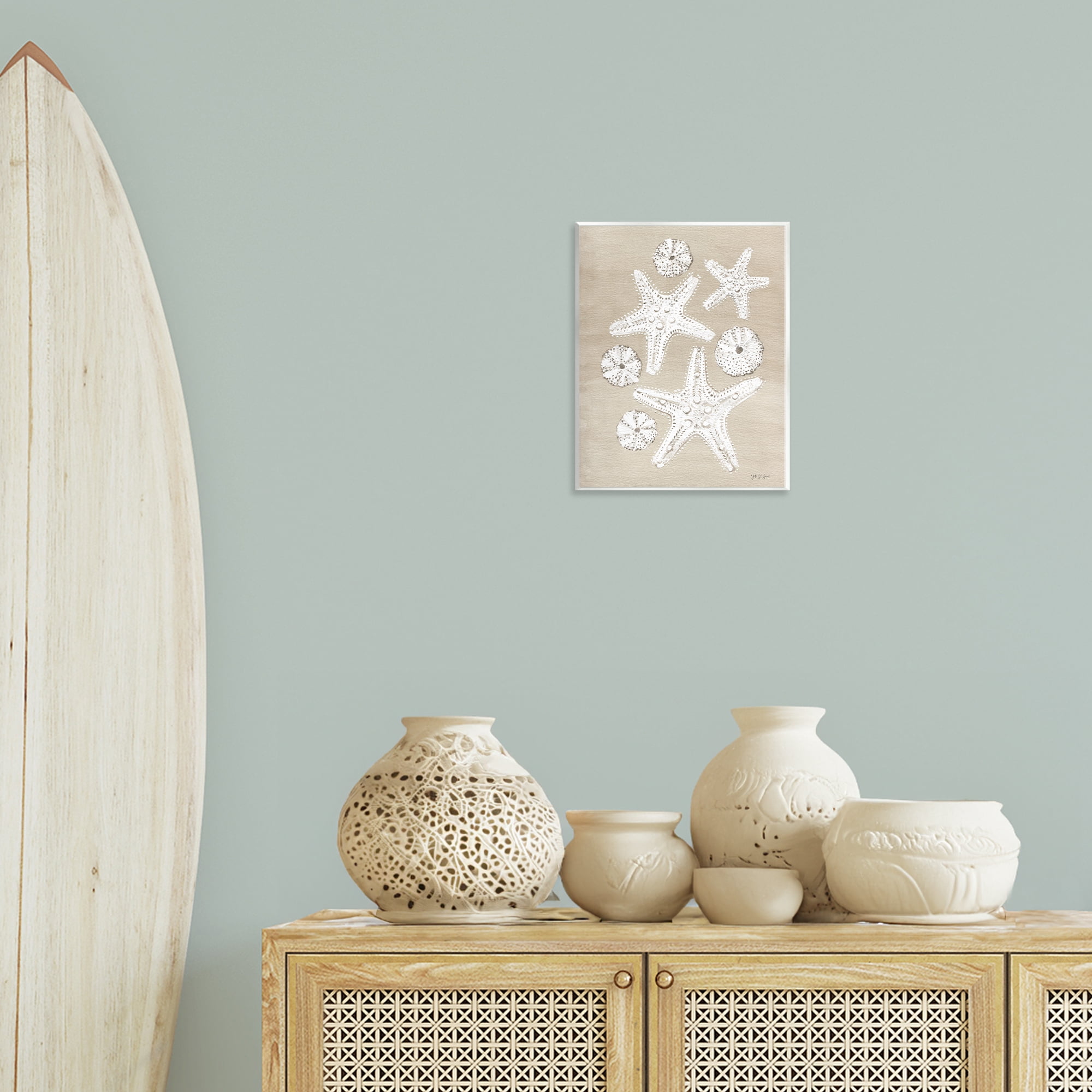 Stupell Industries Sandy Beach Treasures Coastal Painting Unframed Art Print Wall Art, 11 x 14