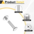 thumbnail image 4 of Uxcell 50set Chicago Screw M5 x 22mm 24mm Length Metal Phillips Nail Rivet Stud Screw Bolts Rivets Binding Post Screw for DIY Leather Belt Bag Craft Bookbinding, White, 4 of 7