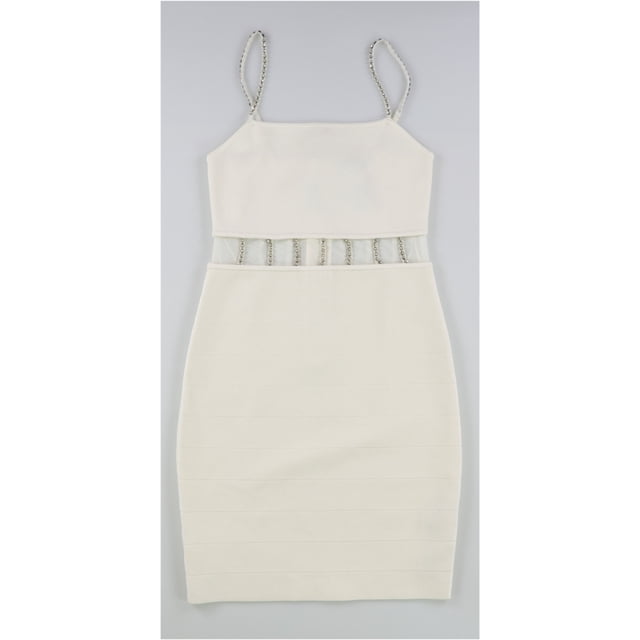 GUESS Kamilla Bodycon Vestido para Mujer, Blanco Hueso, Pequeño Guess ceñido