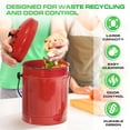 thumbnail image 6 of Plexon Countertop Compost Bin with Lid, Red 1.5 Gallon Odorless Kitchen Compost Container, Steel Food Compost Bucket for Kitchen with Charcoal Filter, Compost Pail for Kitchen Countertop, 6 of 6