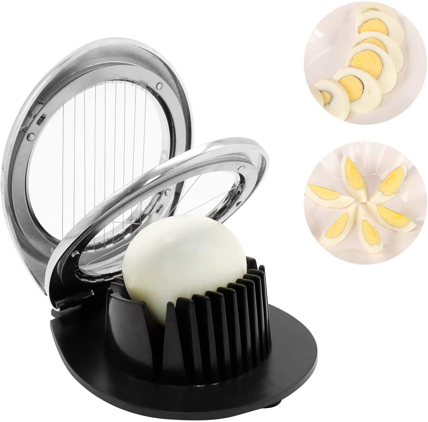 Egg Slicer for Hard Boiled Eggs,Egg Dicer with 3 Slicing Styles,Sturdy ABS Body and Non-slip Feet,Dishwasher Safe 