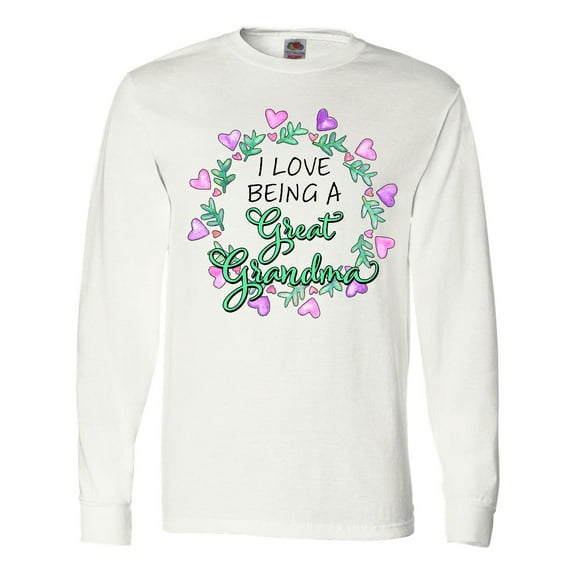 Inktastic I Love Being a Great Grandma- Circle of Hearts Long Sleeve T-Shirt