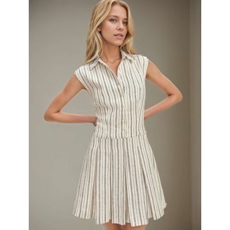 Bohemian Garden Smock Dress (L, Beige)