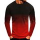 thumbnail image 1 of Blusas y camisas de manga larga y cuello redondo para hombre, estilo casual, con estampado degradado, cuello redondo, camiseta de manga corta, abrigo de poliéster., 1 of 2