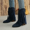 thumbnail image 4 of Blue Women'S Fashion Boots With Pointed Toe And Tassel Accent Ideal For Outdoor And Leisure, 4 of 9