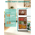 thumbnail image 6 of GGTB 3.0 cu.ft Retro Compact Refrigerator, Double Door Fridge with Freezer, Adjustable Thermostat & Glass Shelves for Dorm, Bedroom, Apartment, Office, Mint Blue, 6 of 7