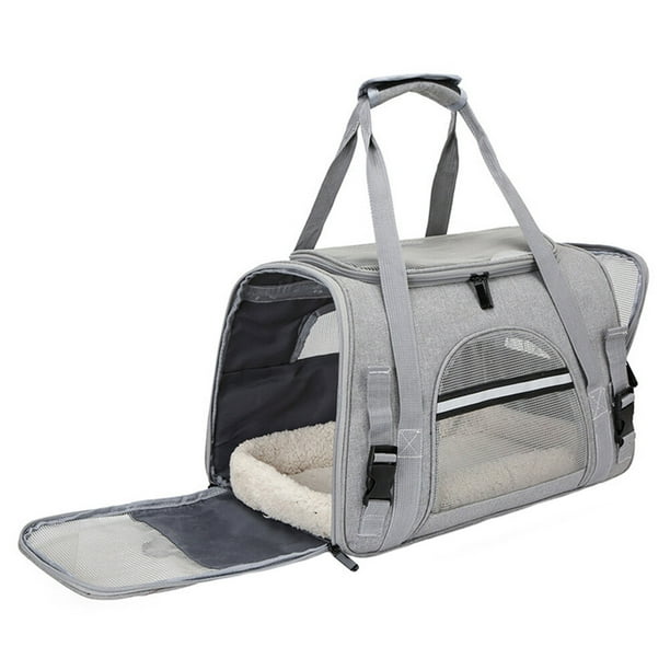 Bolsa de viaje para mascotas, transportadora de malla transpirable y plegable para gatos y perros.