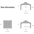 thumbnail image 4 of PURPLE LEAF 12' X 12' Outdoor Hardtop Gazebo for Patio Galvanized Steel Double Roof Permanent Canopy Teak Finish Coated Aluminum Frame Pavilion Gazebo with Light, 4 of 9