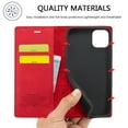 thumbnail image 6 of Compatible with iPhone 11 Wallet Case, PU Leather Flip Folio Case with Card Holders RFID Blocking Kickstand [Shockproof TPU Inner Shell] Phone Cover For iPhone 11, Red, 6 of 11