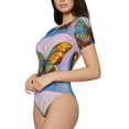 thumbnail image 2 of Easygdp Oil Painting Beautiful Butterfly Women'S Waist-Cinching Short-Sleeved Onesie, Olastic Onesiet,Snaps At Bottom,Easy To Put On And Take Off - X-Large, 2 of 9