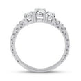 thumbnail image 4 of AFFY White Cubic Zirconia Three Stone Promise Ring for Women 14K White Gold over Silver-6, 4 of 6