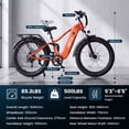 thumbnail image 3 of ESKUTE C300 Electric Bike for Adults, 1500W Peak Motor, 32MPH Fast Ebike, 48V 20.8Ah Battery Up to 80 Miles, 26"x4.0" Fat Tire, Full Suspension, 8-Speed Orange, UL2849, 3 of 8