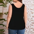 thumbnail image 5 of Hxshgdsn Womens Sleeveless Henley Tank Top Casual Loose Fit Button Front Pullover BlouseBlack/M）, 5 of 5