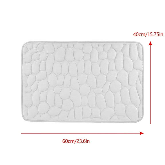 Leodye 1pcs Cotton Bath Mat,Ultra Thin Bathroom Rugs,No Slip Bath Rugs,Quick Dry,Machine Washable,Low Pile,Absorbent,Shower Outside,Sink,Home Decor Accessories-23.6*15.75in