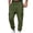 Army Green@GC@, variant on Mens Baggy Cargo Pants Casual Solid Color Elastic Waist Drawstring Cargo Pants for Men Lightweight Relaxed Fit Outdoor Athletic Trousers With Pockets