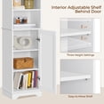 thumbnail image 4 of Alden Design Wooden Slim Bathroom Floor Cabinet for Small Space, White, 4 of 10
