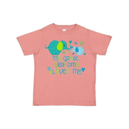 

Inktastic My Great Grandma Loves Me- cute elephants Gift Toddler Boy or Toddler Girl T-Shirt