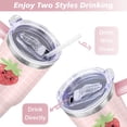 thumbnail image 5 of Cup with Handle and Straws 40 oz Stainless Steel Strawberry Travel Cup Birthday Present for Women Girls Daughter Mom Gifts for Him/Her Water Bottle, 5 of 7