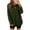 Army Green, variant on Tunic Tops for Women Loose Fit Dressy Waffle Knit Long Sleeve Shirts Trendy Spring Crewneck Sweaters Curved Hem Coffee XXL
