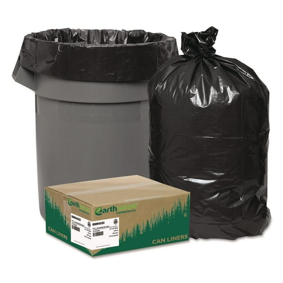 33 Gallon Black Garbage Bags, 33x39, 1.65mil, 100 Bags (WBIRNW4060)